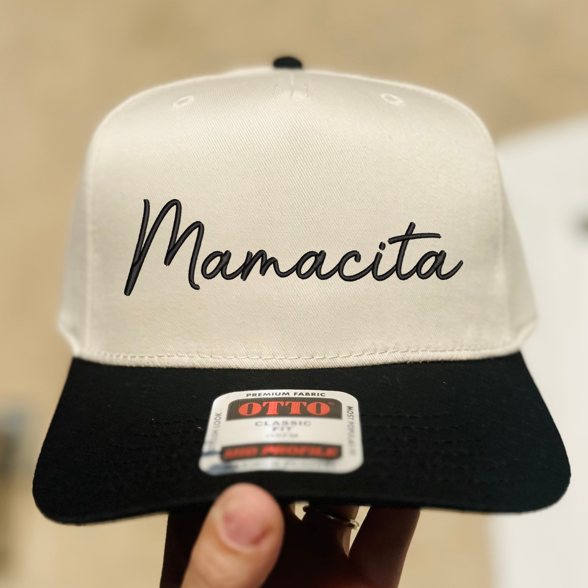 Mamacita Embroidered Hat - Natural/Black - Ready To Ship