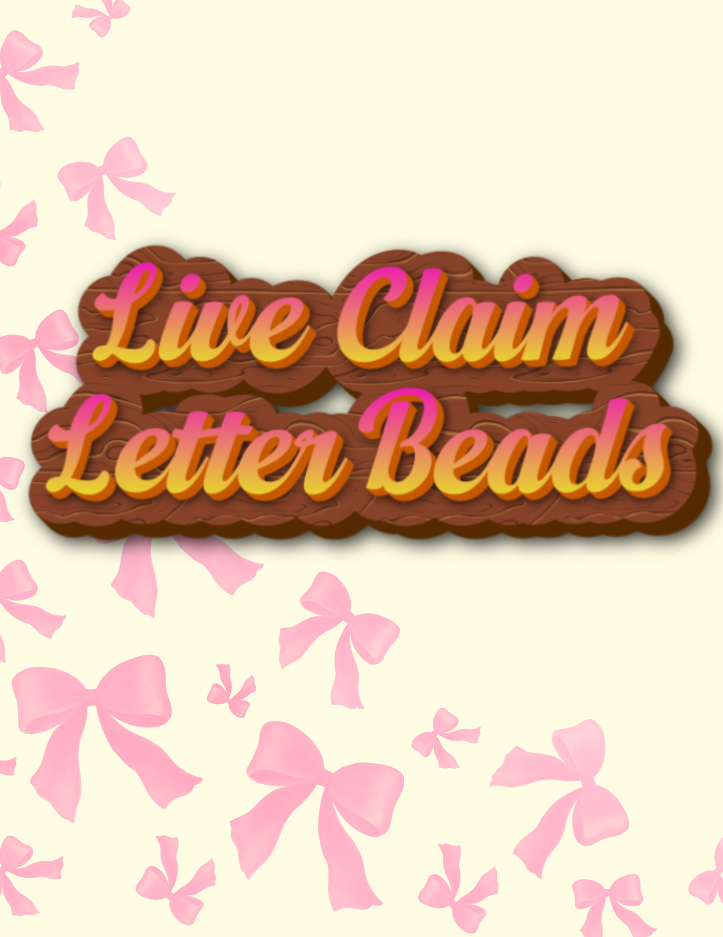 Live Claim Letter Beads
