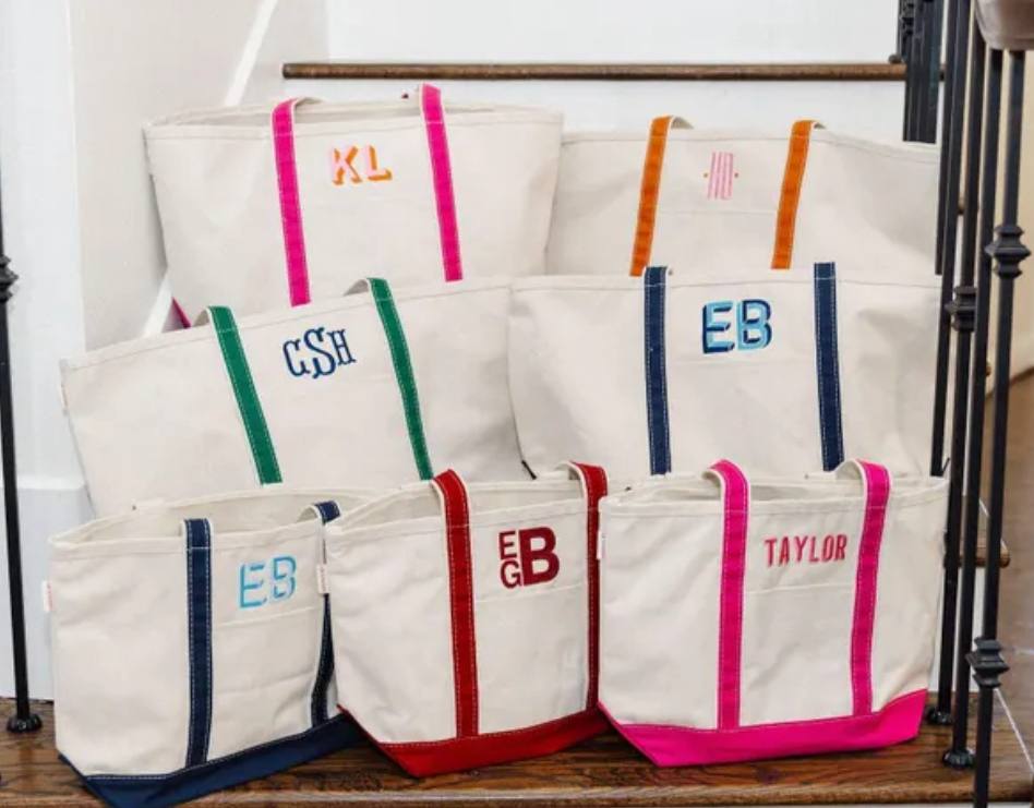 Large Embroidered Canvas Totes