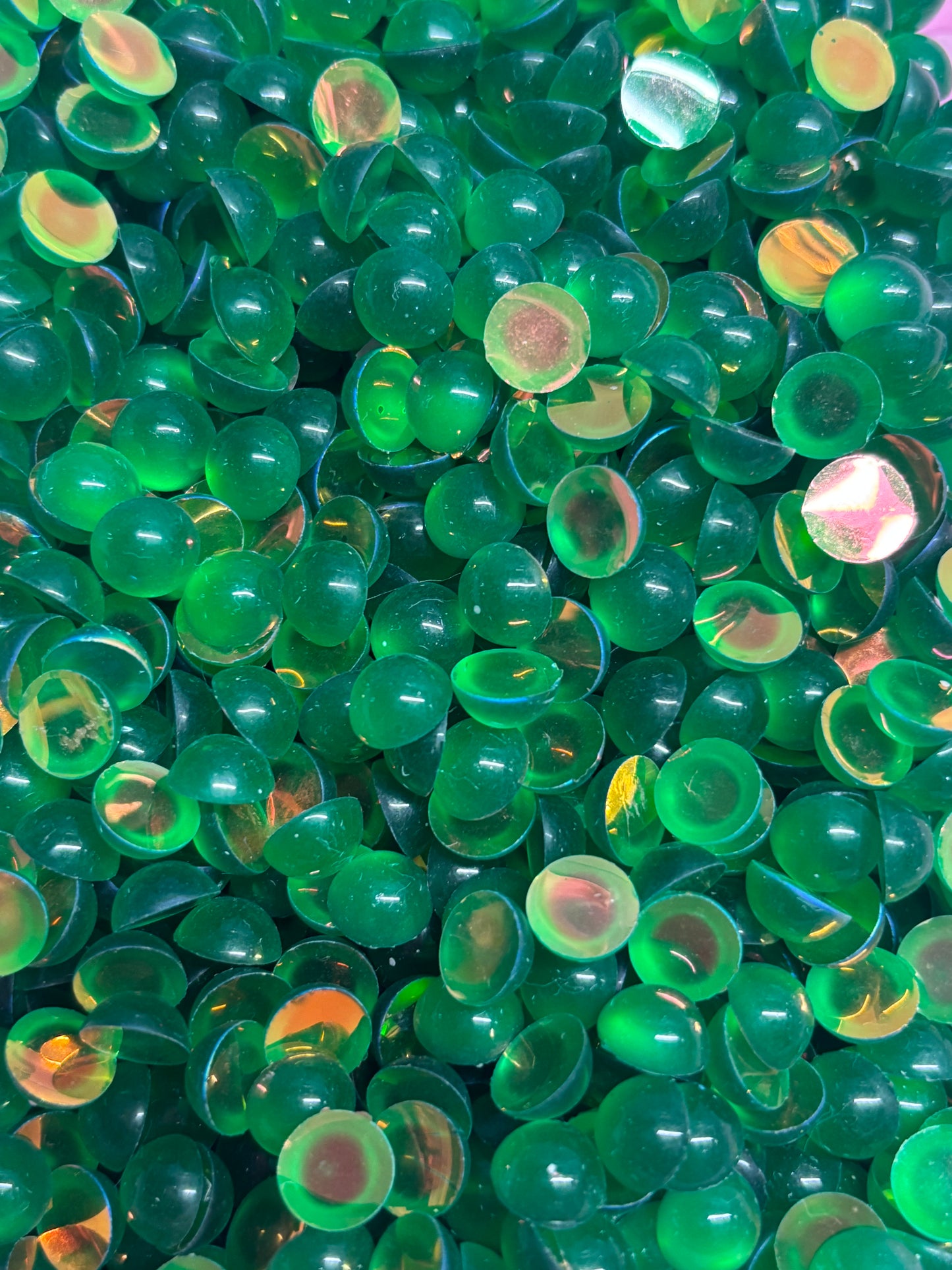 10mm Emerald Green Bubble Flatbacks