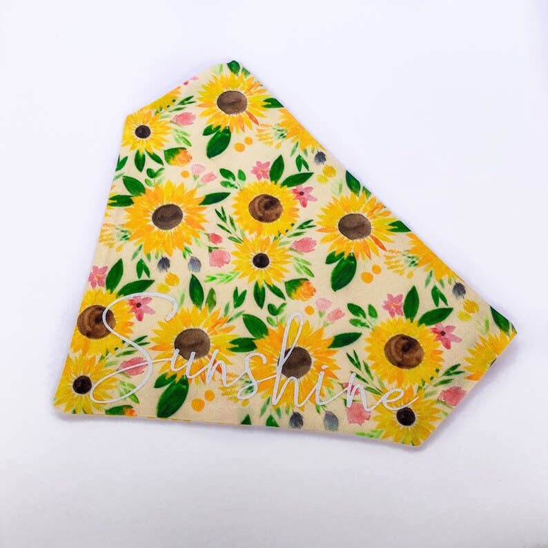Sunflower Sunshine - Pet Bandana | Over the Collar
