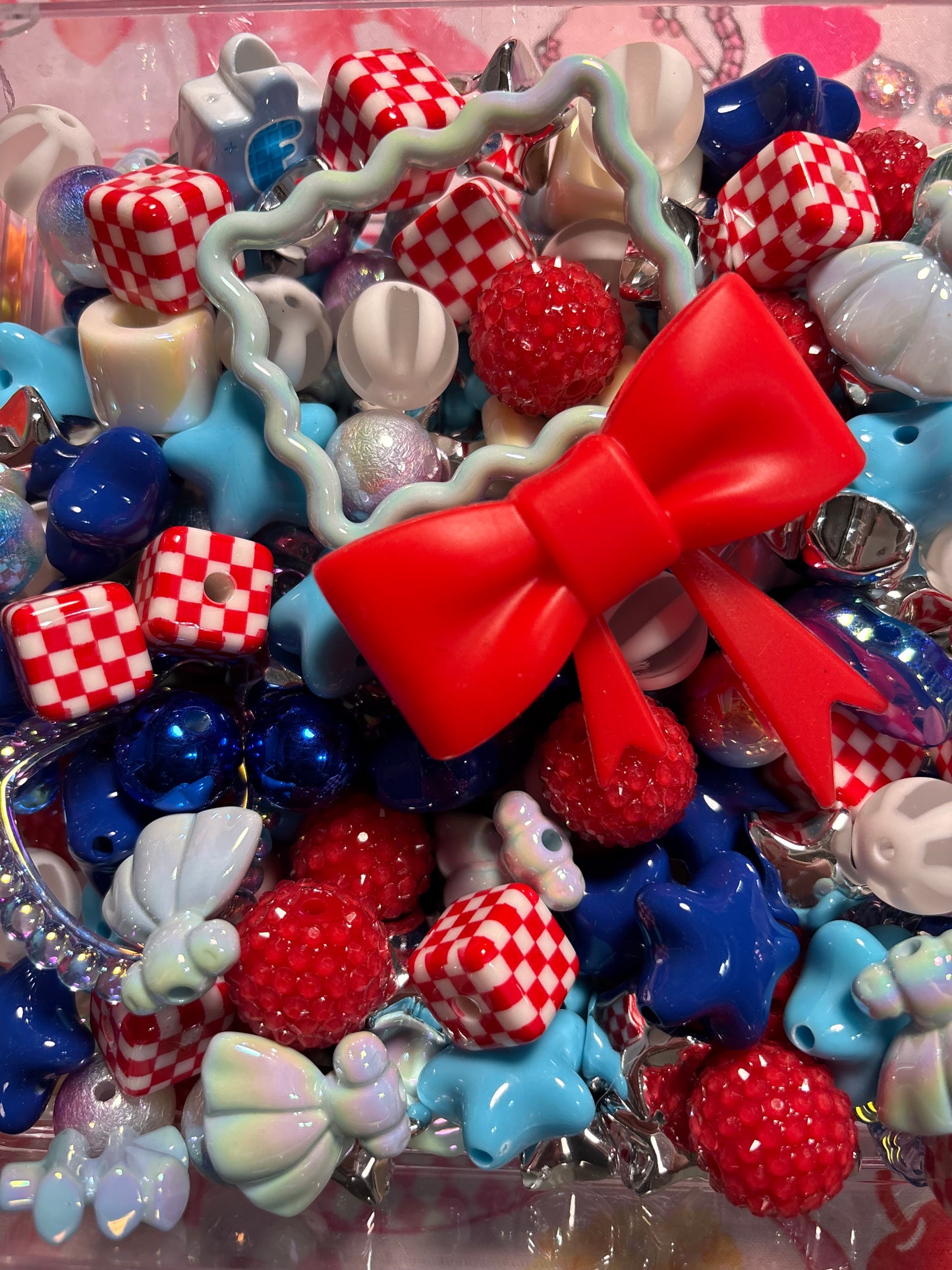 Red White and Blue Bead Scoop