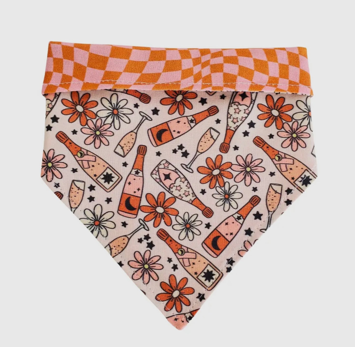 Boho Prosecco- Reversible Dog Collar Bandana