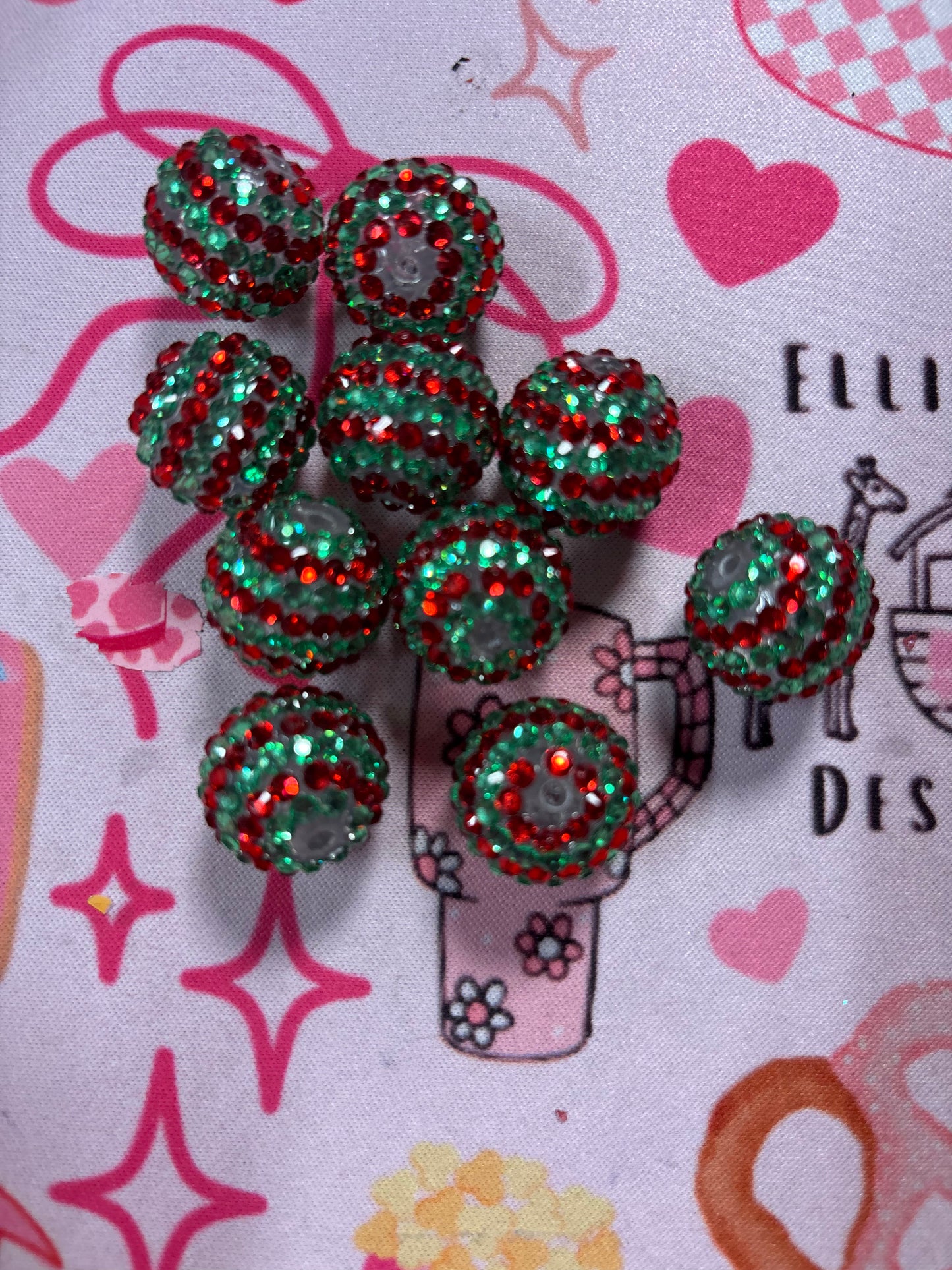 20mm bubblegum rhinestone beads