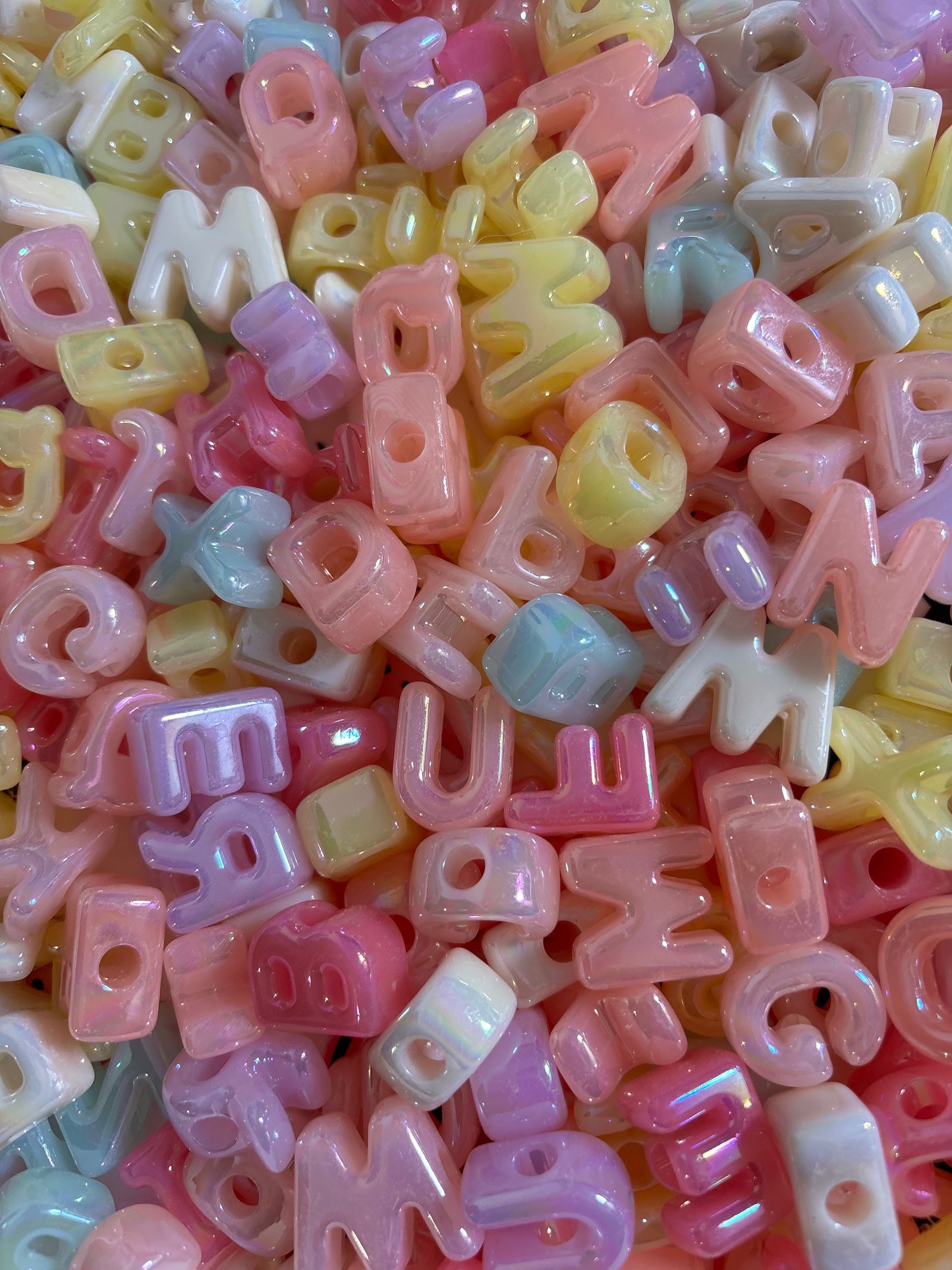 UV Pastel Large Letter Beads