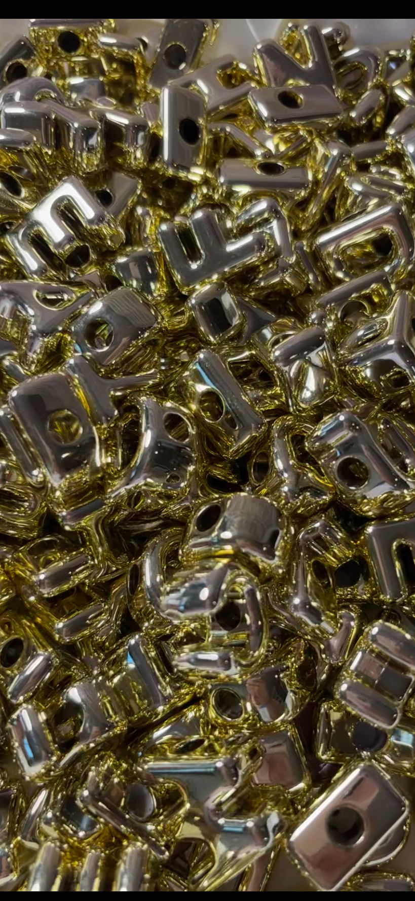 Gold Large Letter Beads