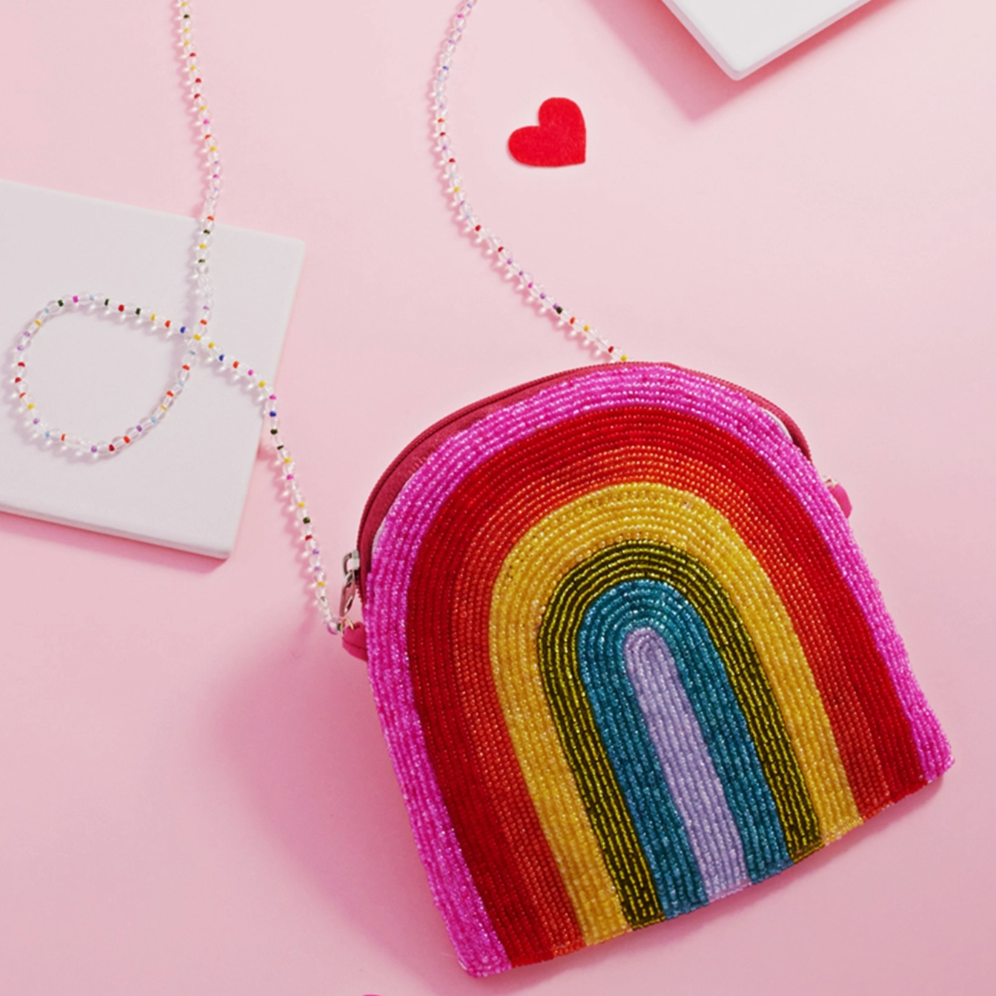 Seed Beaded Crossbody Bag