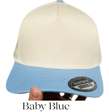 Doing my Best Embroidered Hat - Natural/Baby Blue - Ready to Ship