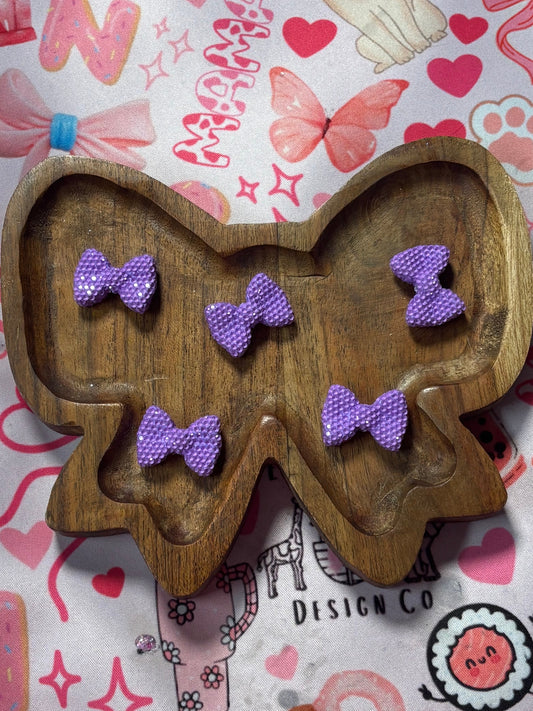 Purple Rhinestone Bow Beads