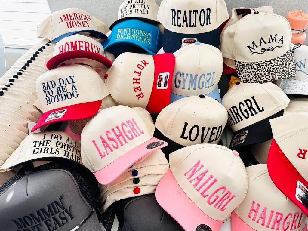 Can I Pull You For A Chat? Embroidered Hat - Natural/Green - Ready To Ship