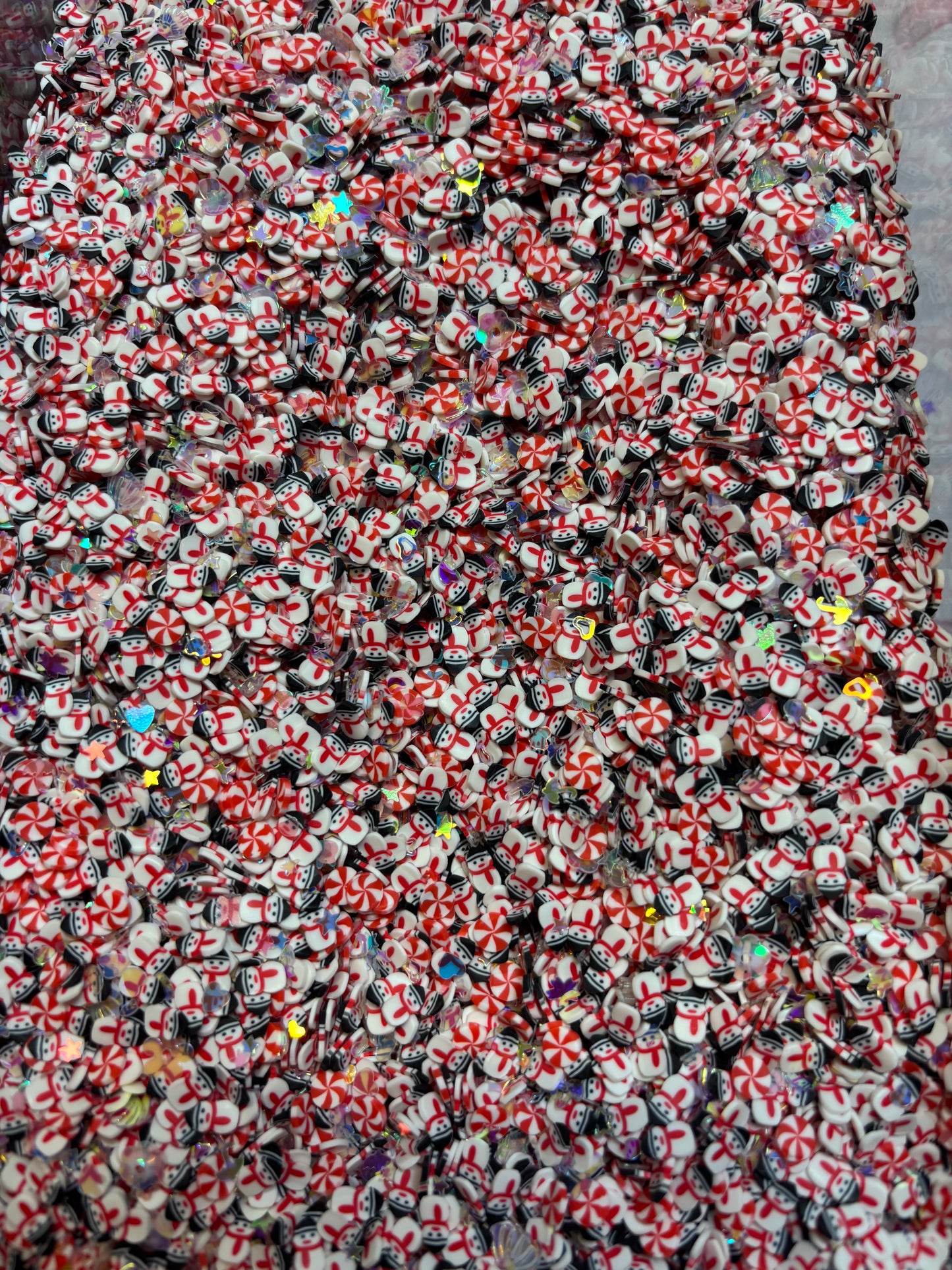 Minty Snow Polymer Clay Bow Bags