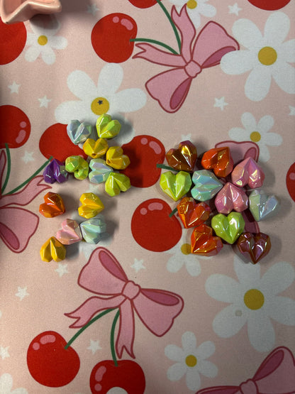 15mm or 20mm Colorful Hearts