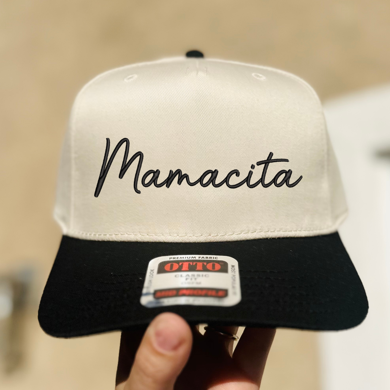 Mamacita Embroidered Hat - Natural/Sage - Ready to Ship