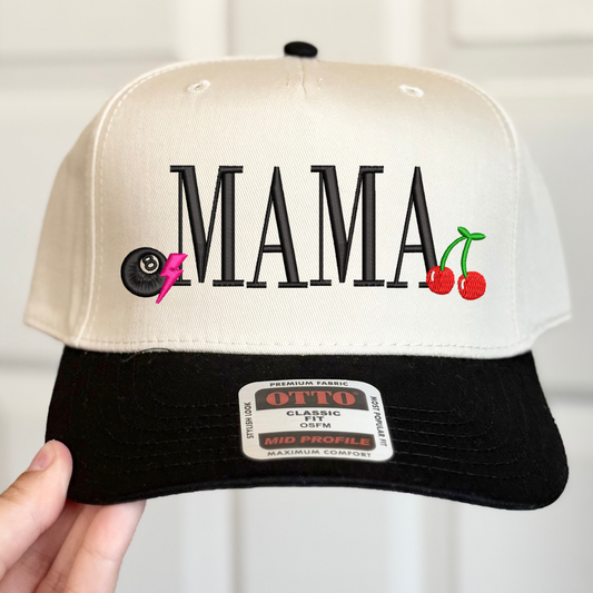 Edgy Icons MAMA Embroidered Hat - Natural/Sage - Ready to Ship