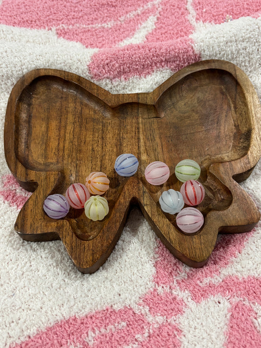 16mm Assorted Frosted Pumpkin Beads
