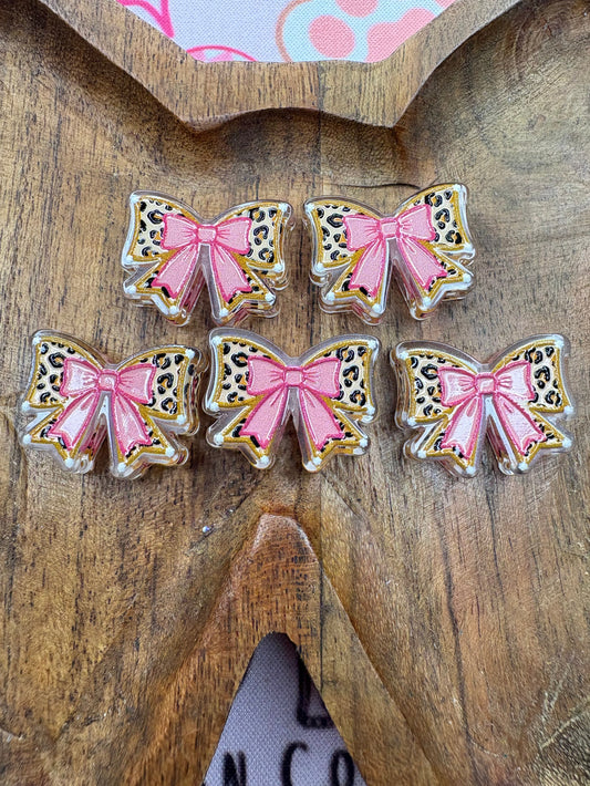 Leopard Bow - Acrylic Focal
