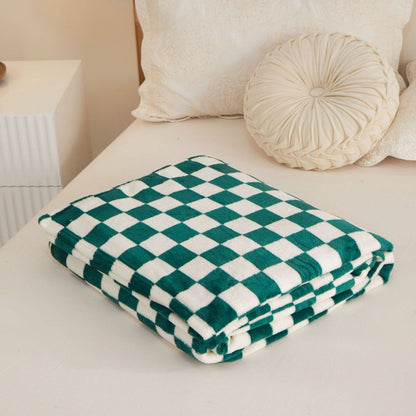 PREORDER Cozy Fuzzy Check Embroidered Blanket