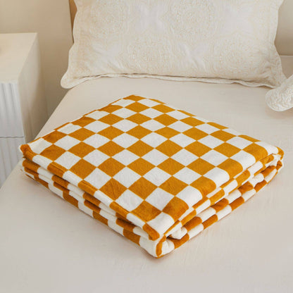 PREORDER Cozy Fuzzy Check Embroidered Blanket