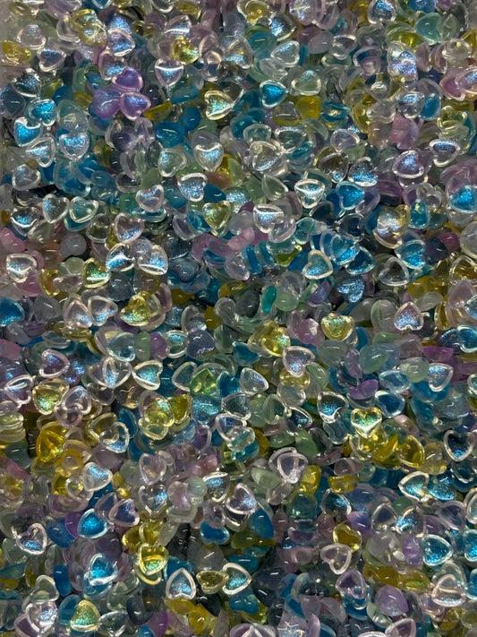 6mm Heart Bubble Multi-Shimmer Flatbacks