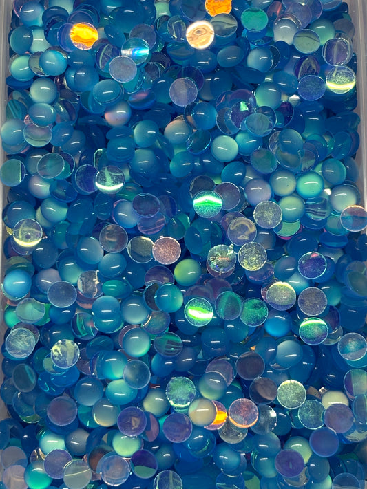 8mm Sapphire Bubble Flatbacks