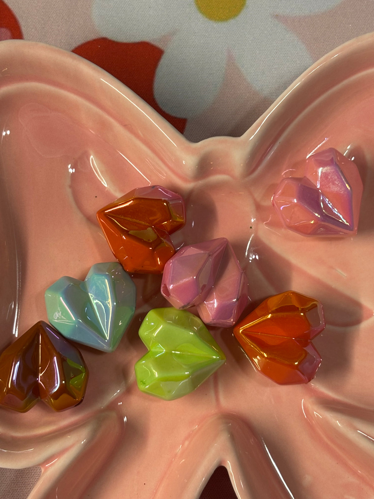 15mm or 20mm Colorful Hearts