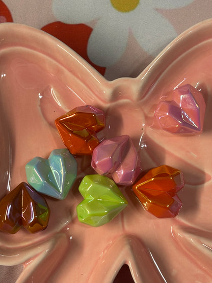 15mm or 20mm Colorful Hearts