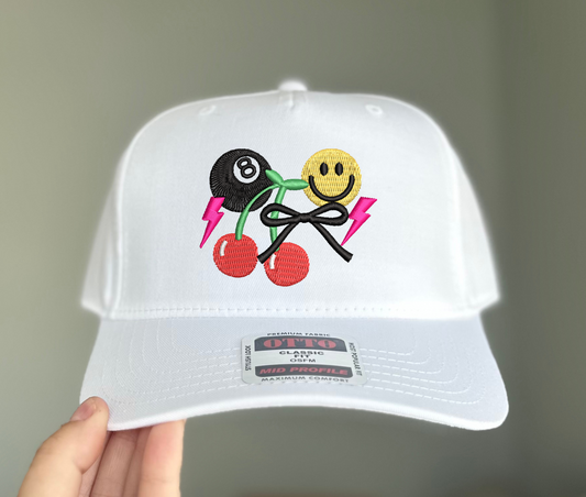 Misc Cutie Emblems Embroidered Hat - Natural/Tan - Ready to Ship