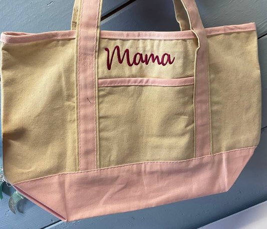Medium Embroidered Canvas Totes