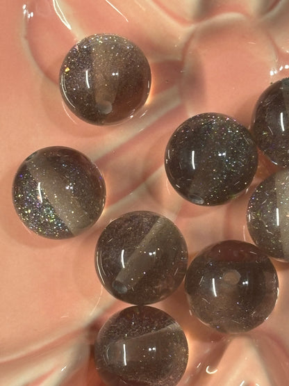 Smoky Gray Glitter Bead