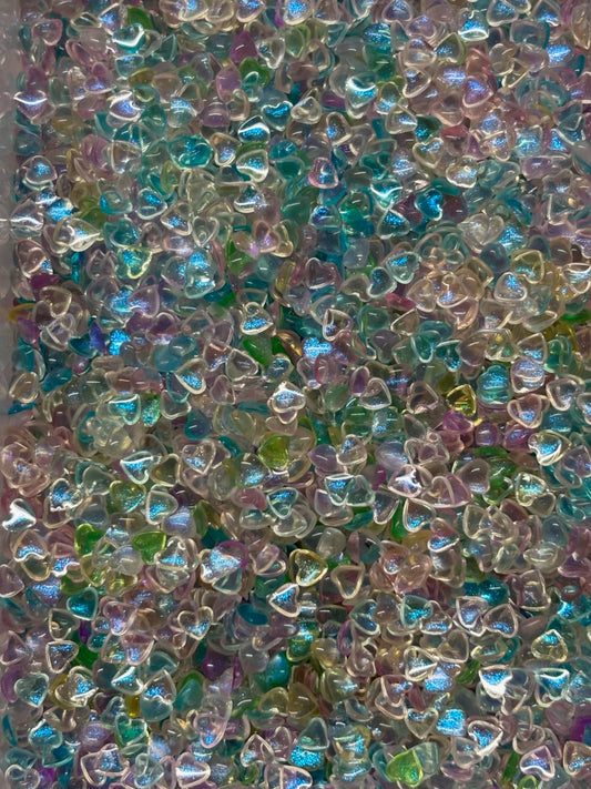 5mm Heart Bubble Multi-Shimmer Flatbacks