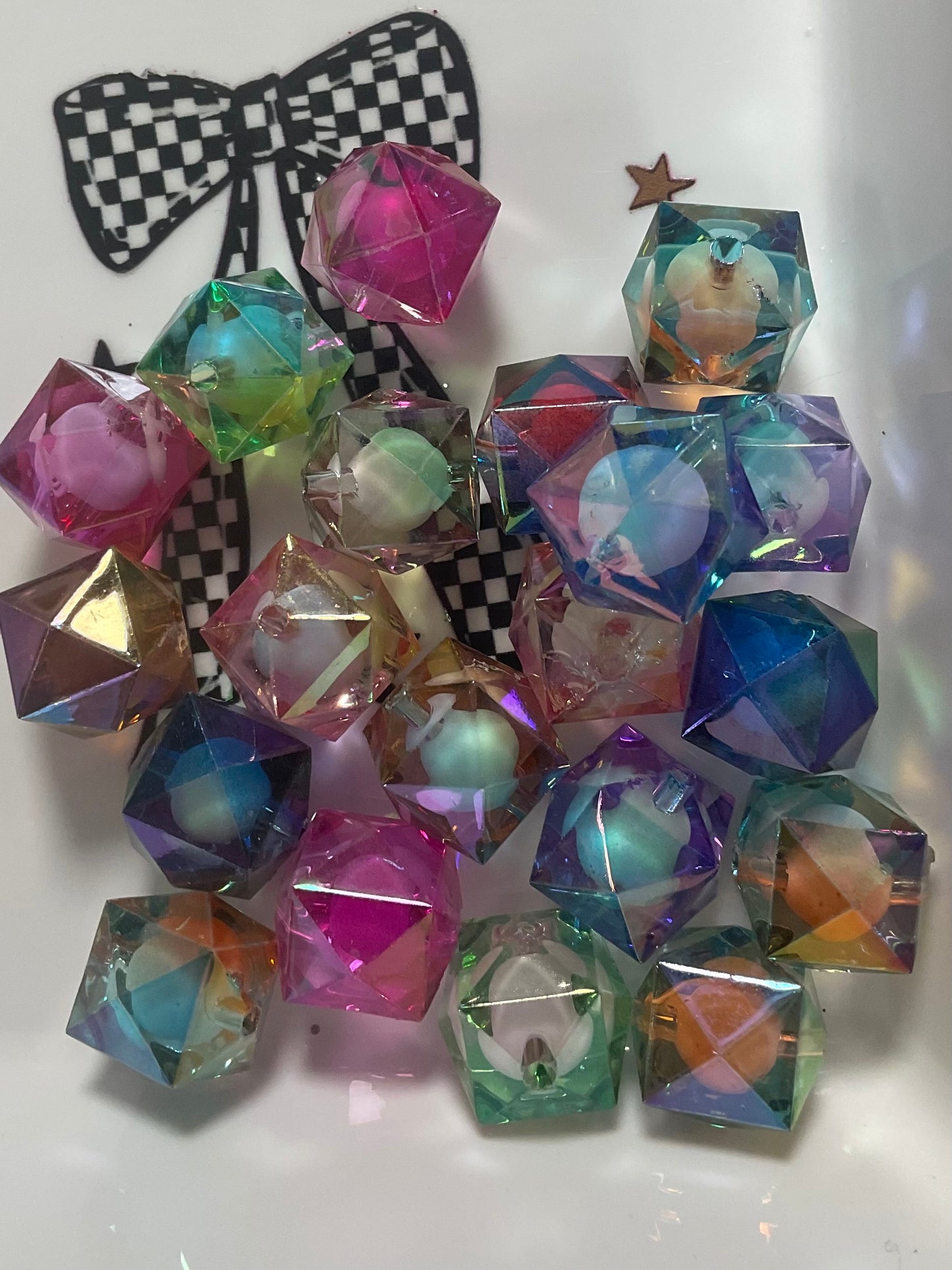 Double Layered Hexagon Beads