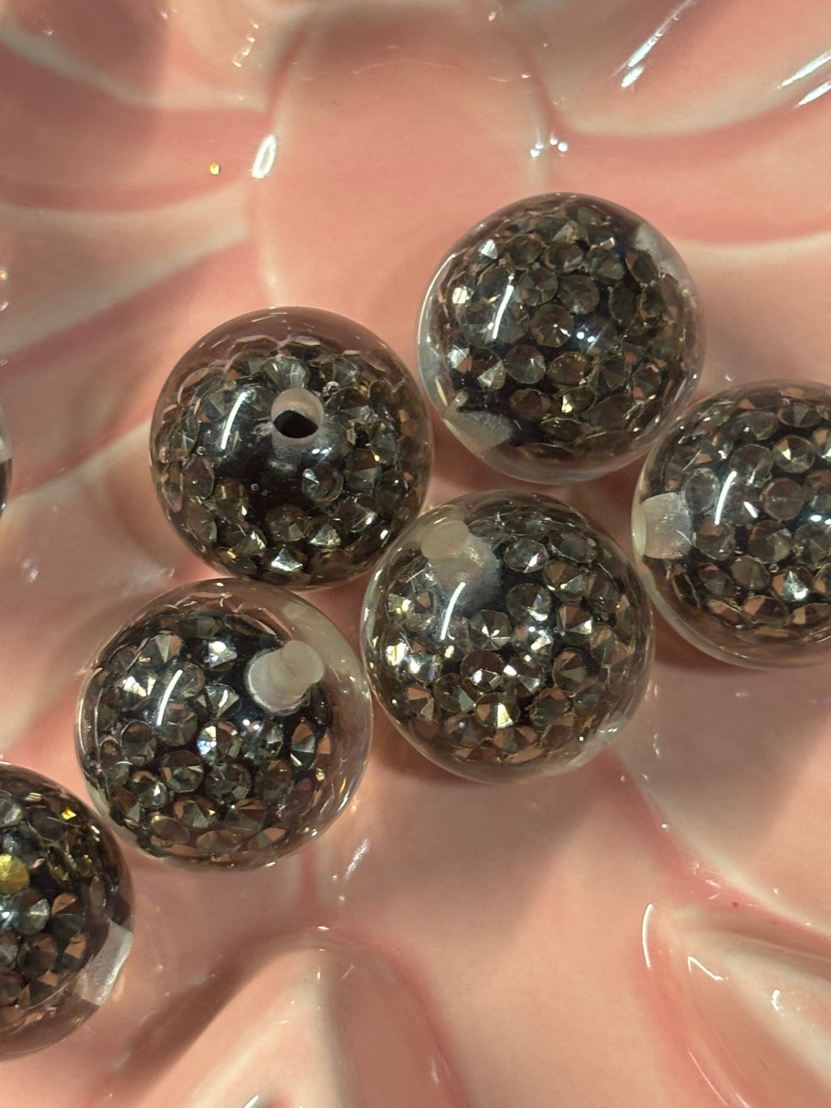 Double Layered Rhinestoned Bead