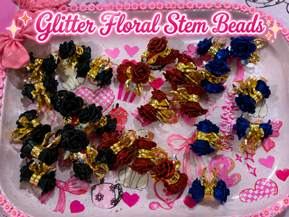 Glitter Floral Stem Bead