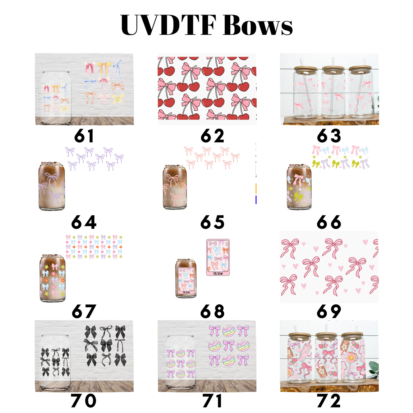 UVDTF Wrap/Decal Clear Glass Mug w/colorful acrylic lid