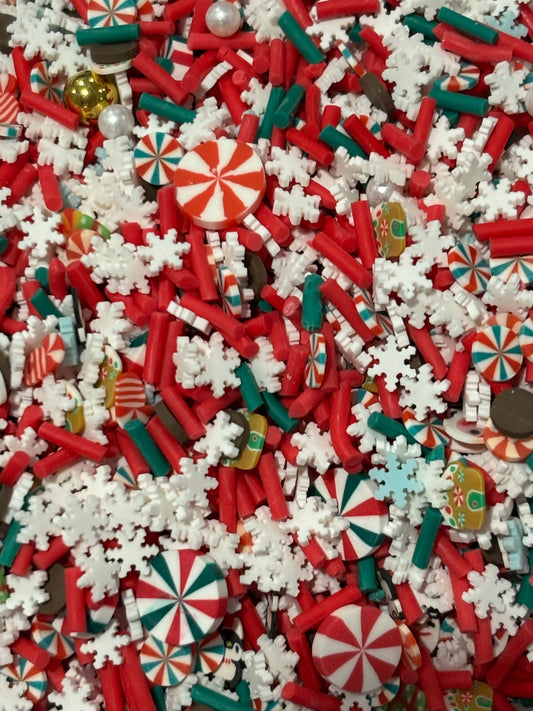 Christmas Candy Sprinkles Polymer Clay Bow Bags