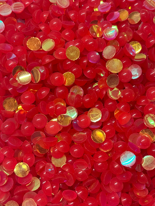 8mm Ruby Red Bubble Flatbacks