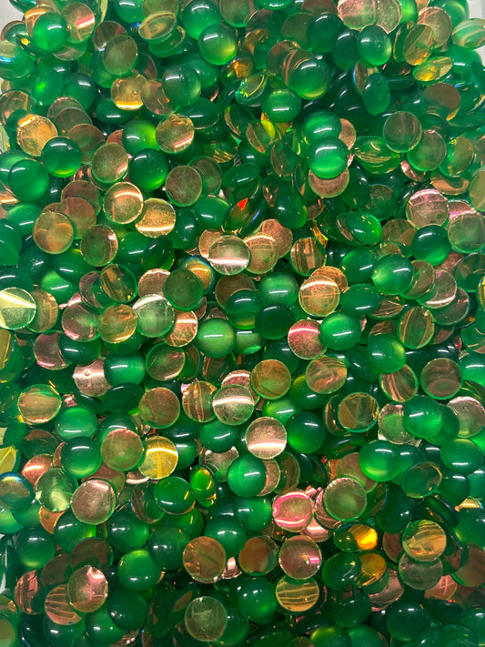 8mm Emerald Green Bubble Flatbacks