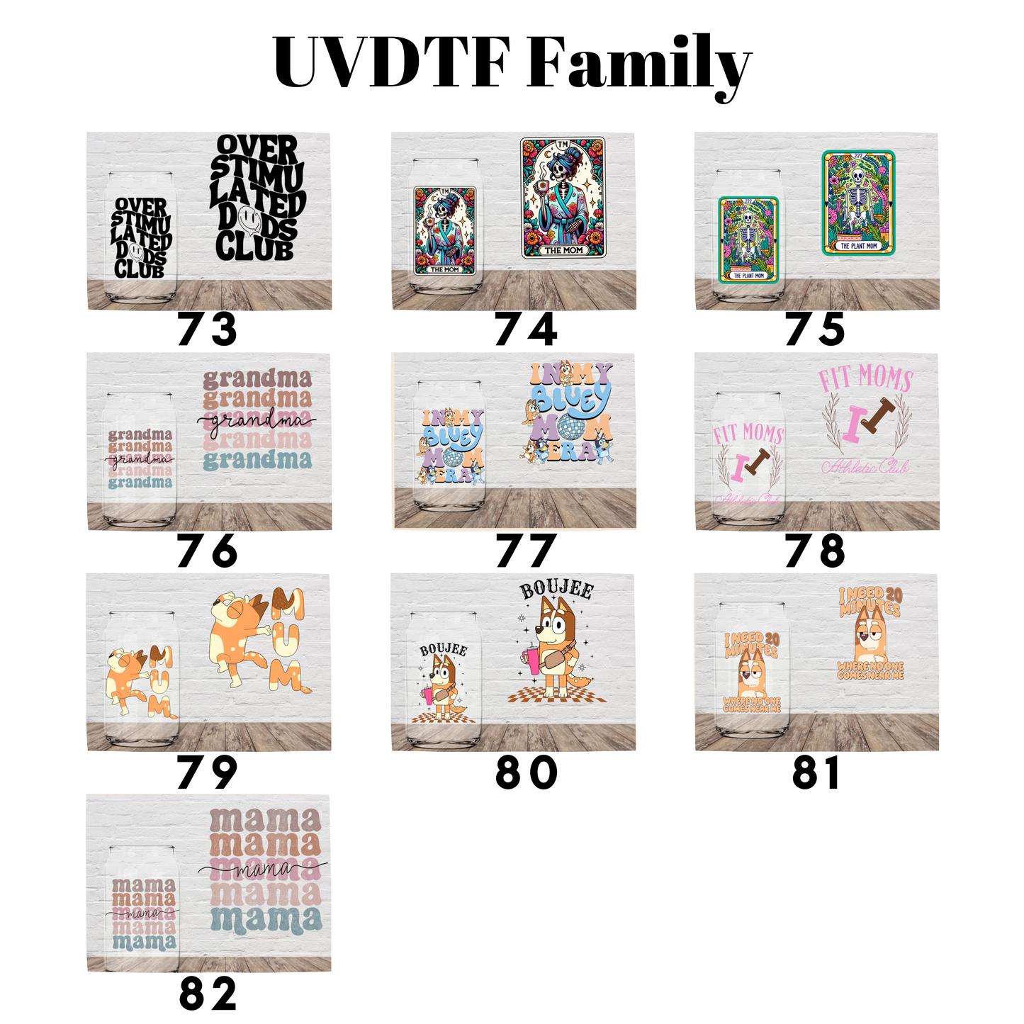 UVDTF Wrap/Decal Black Mirror Glass Can