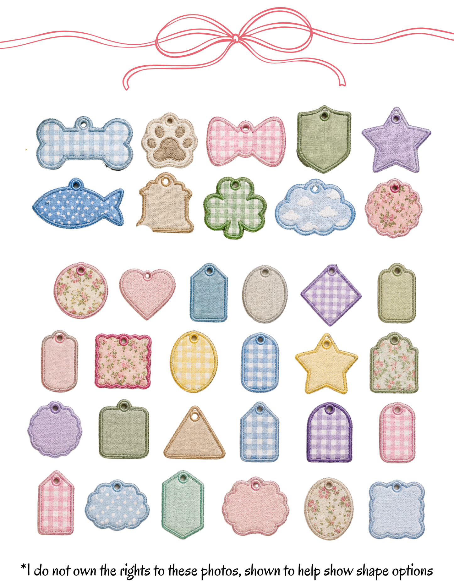 Embroidered Specialty Shape Bag Tag