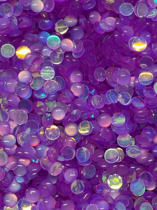8mm Neon Amethyst Bubble Flatbacks