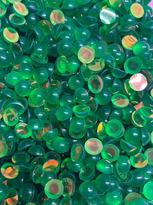 10mm Emerald Green Bubble Flatbacks