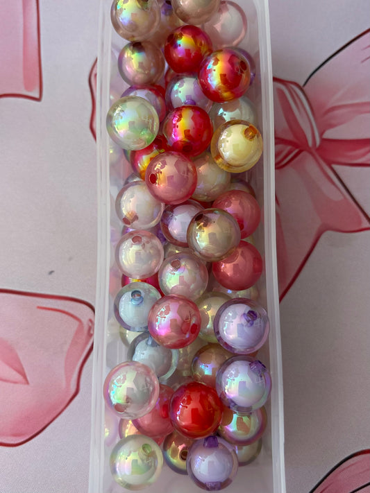 16mm Clear Double Layer Assorted Beads