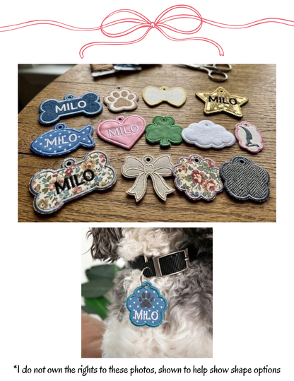 Embroidered Specialty Shape Bag Tag