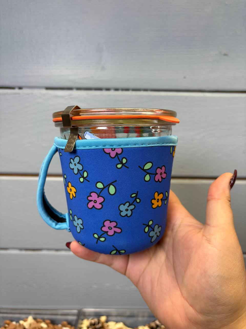 16oz Glass Jar with Koozie - Ready to Ship