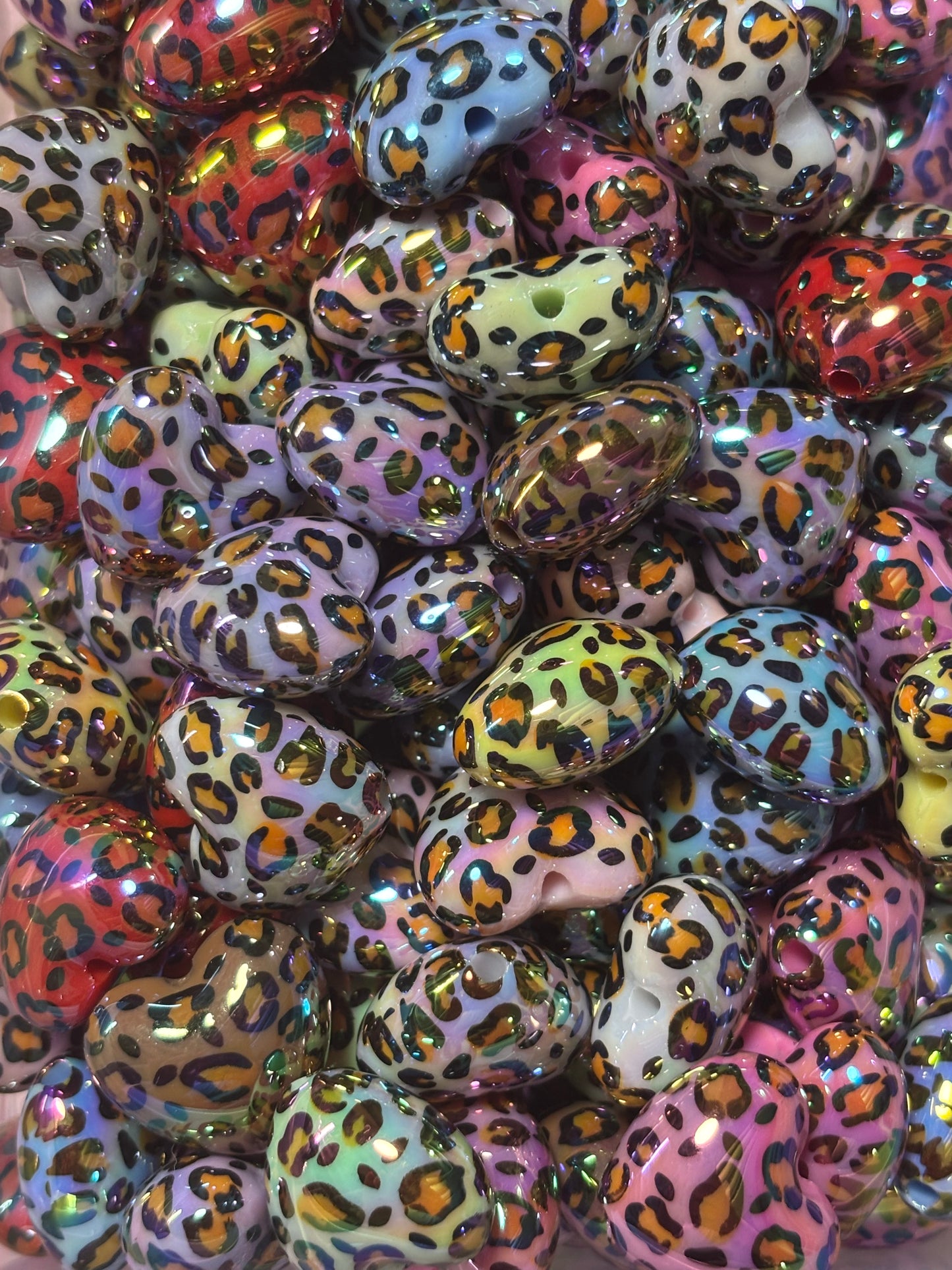 Colorful Cheetah Hearts