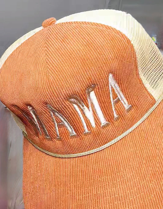 Corduroy MAMA Trucker Hat - Brown - Ready to Ship