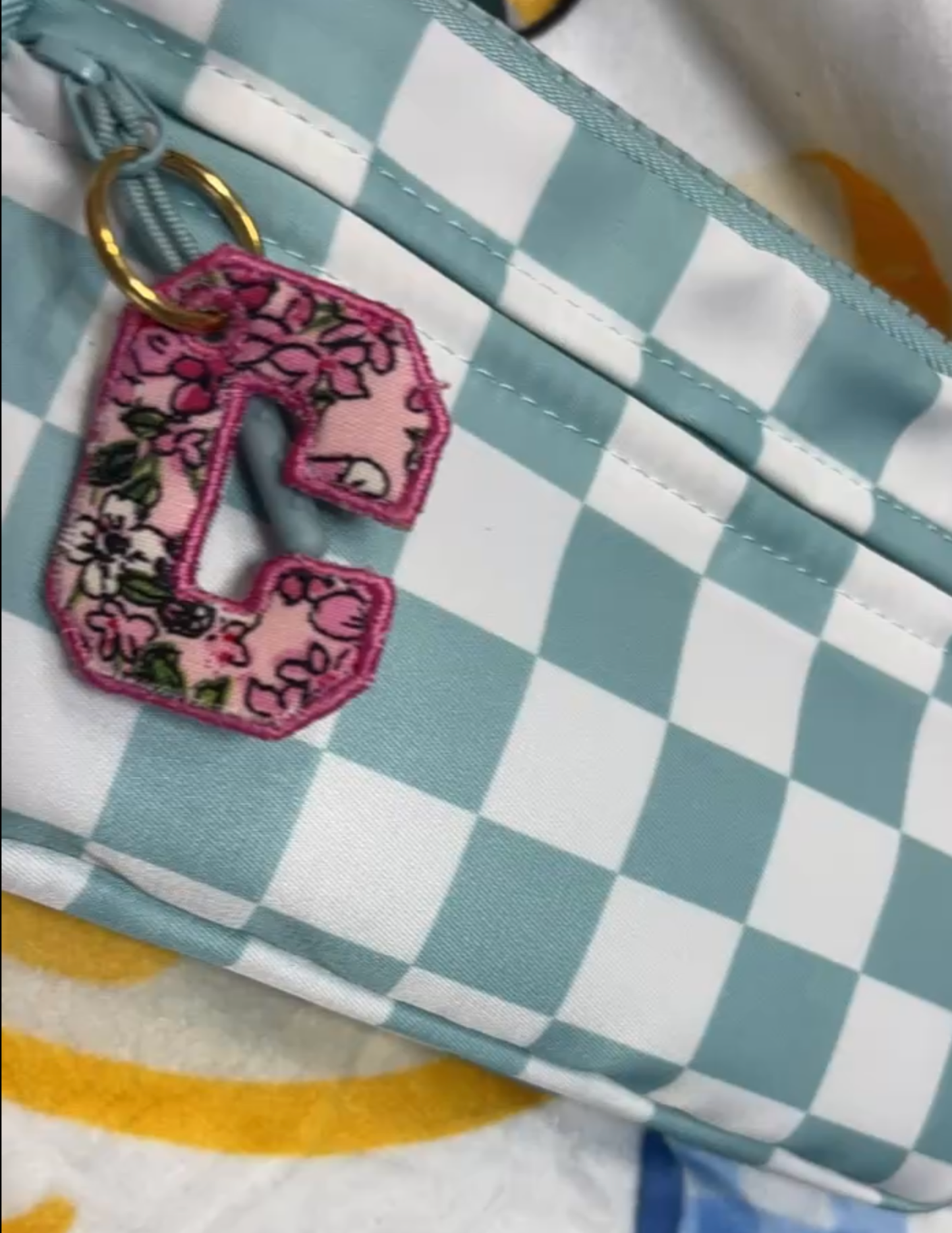 Embroidered Letter Bag Tag