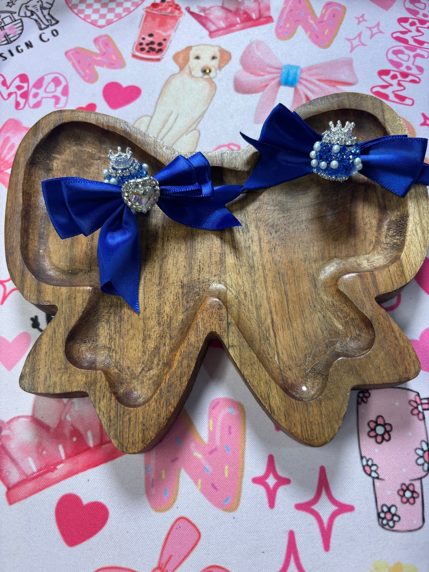 Dark Blue Bow Beads