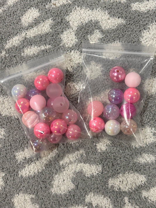Topping Pink 15mm Bead Bag