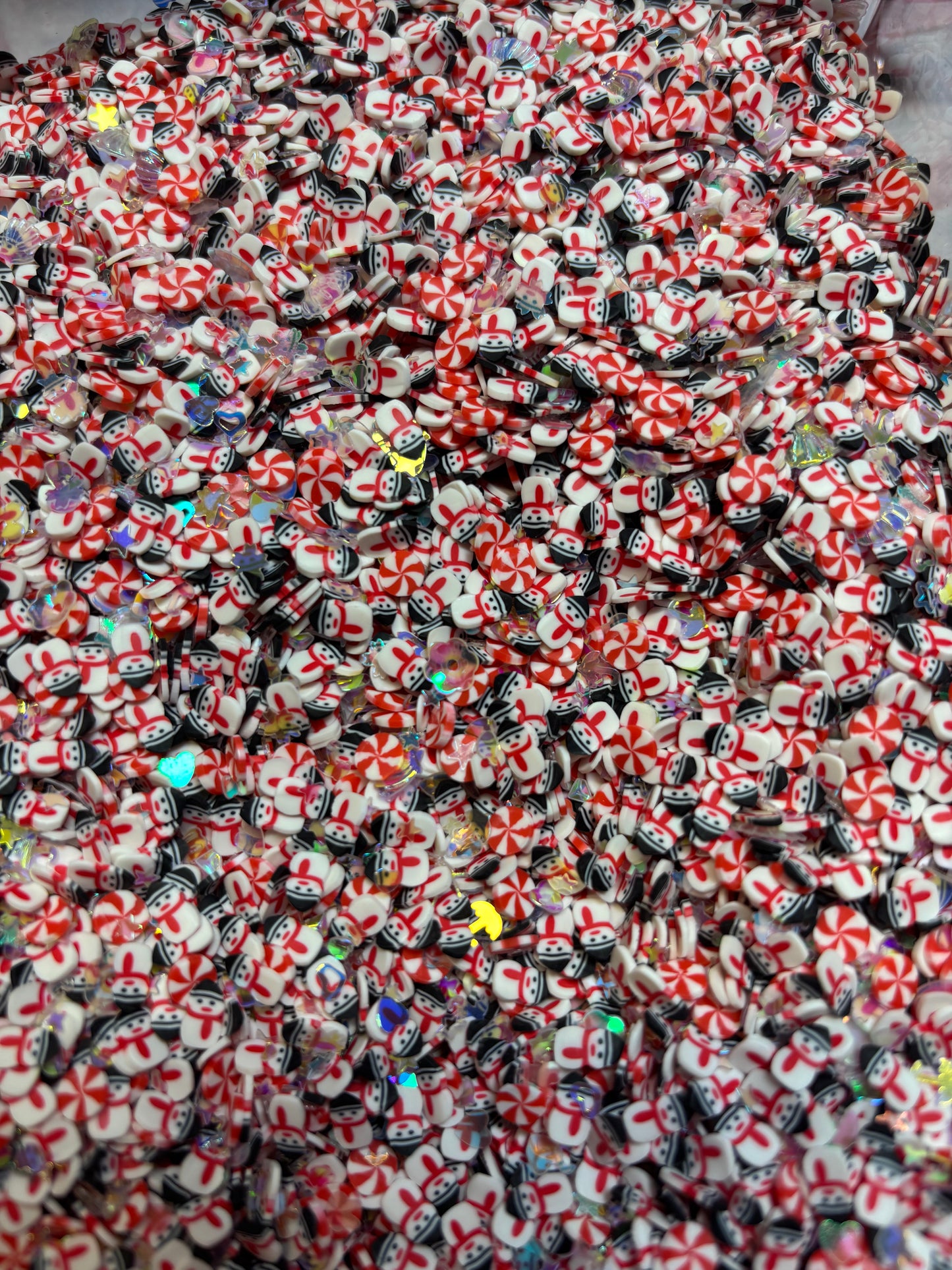 Minty Snow Polymer Clay Bow Bags